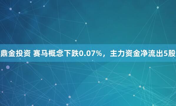 鼎金投资 赛马概念下跌0.07%，主力资金净流出5股