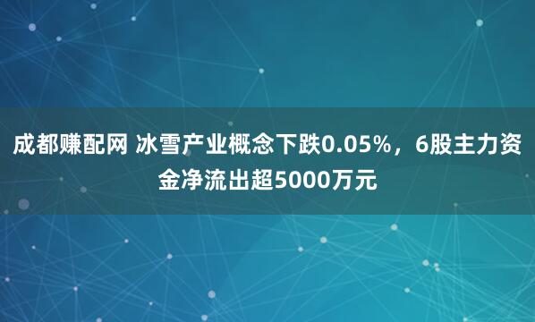 成都赚配网 冰雪产业概念下跌0.05%，6股主力资金净流出超5000万元
